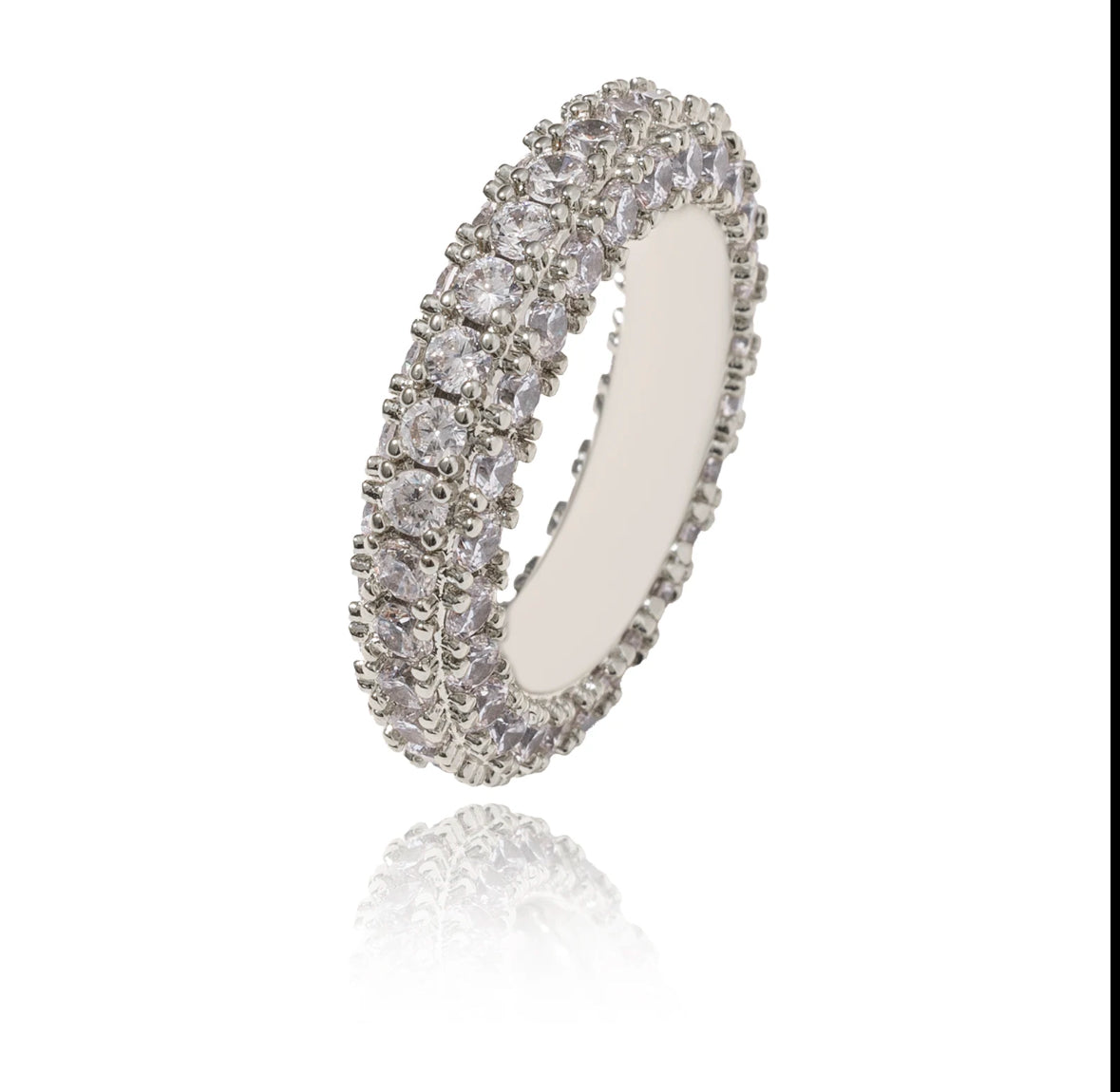 14K Gold plated CZ Tennis Ring