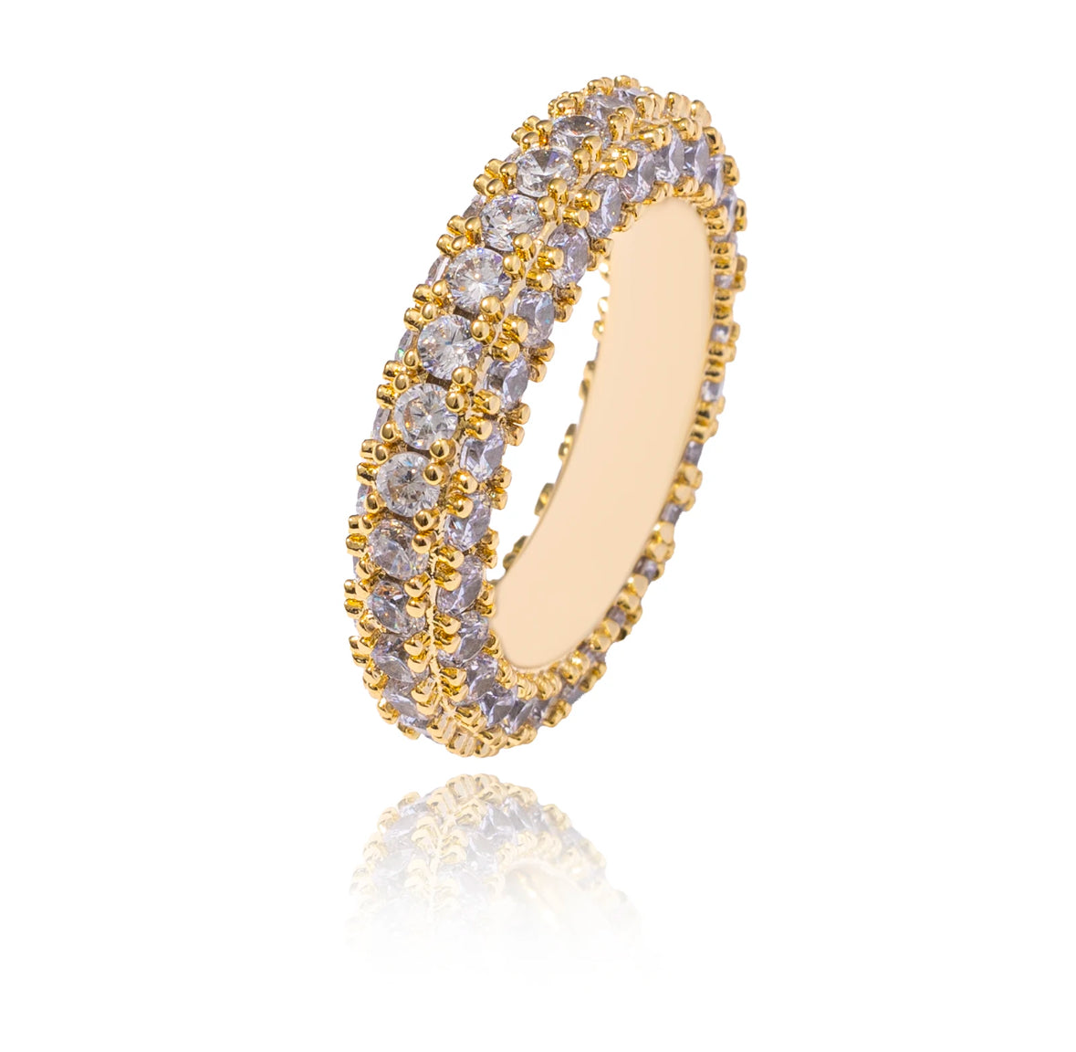 14K Gold plated CZ Tennis Ring