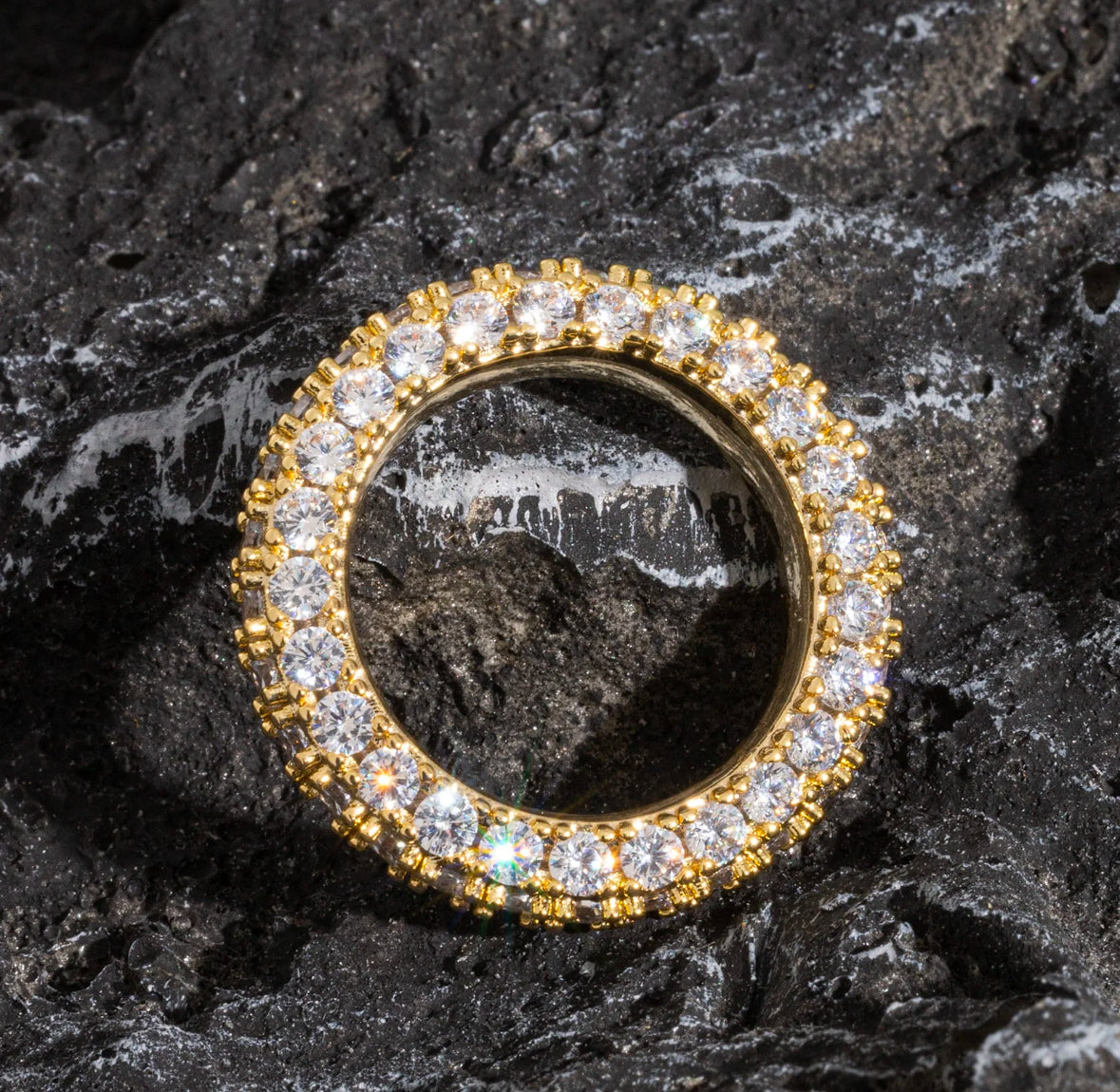 14K Gold plated CZ Tennis Ring