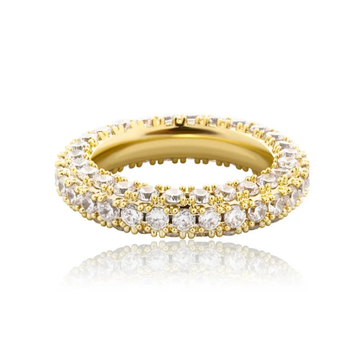 14K Gold plated CZ Tennis Ring